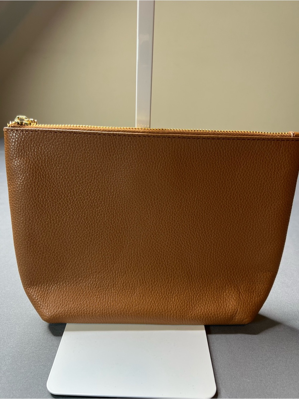 LOFT Pebbled Leather Clutch Pouch | Caramel | Made in India